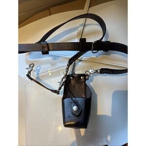 Motorola Hard Leather Two Way Radio Case Holster Holder Shoulder Strap USA